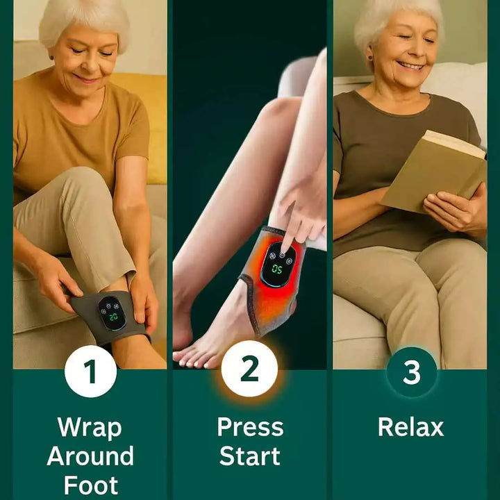 3-in-1 Elektrischer Fußmassager mit Wärme & Vibration – Orion