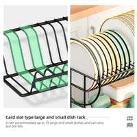 2-tier dish drying rack with drip tray and cutlery holder – Aria