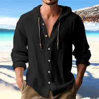 Camisa con capucha de lino transpirable y ligera para hombre – Malik