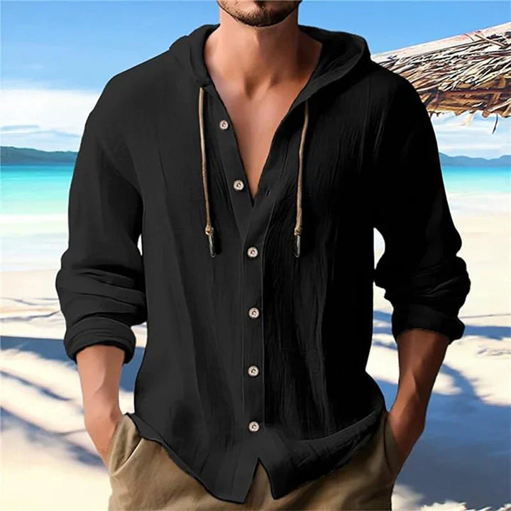 Camisa con capucha de lino transpirable y ligera para hombre – Malik