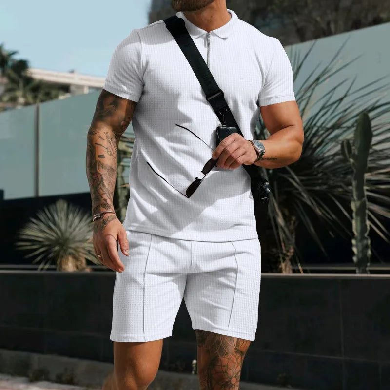 Breathable & Stylish Summer Set with Polo Shirt & Shorts for Men – Nilo