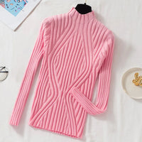 Women's knitted sweater with turtleneck and long sleeves – Elodie