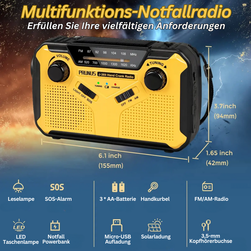 Multifunktionales Notfallradio mit Ladeoptionen - SafeSignal