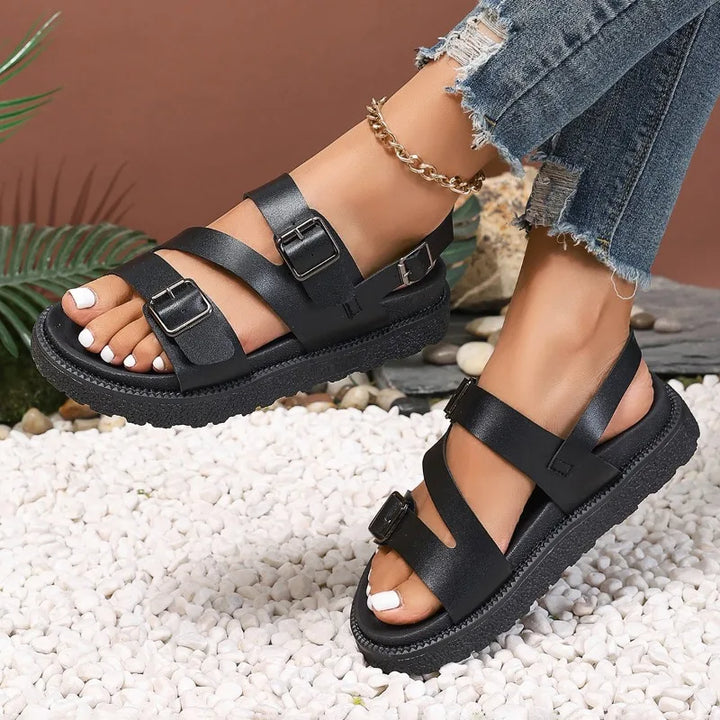 Comfortable vegan sandals for seniors with non-slip sole – Caitlyn