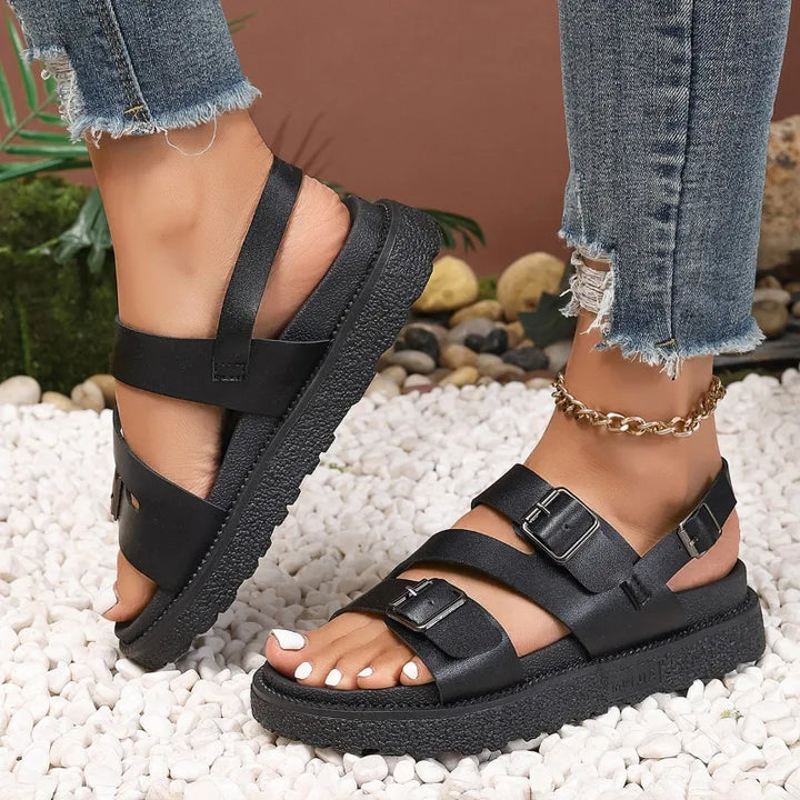 Comfortable vegan sandals for seniors with non-slip sole – Caitlyn