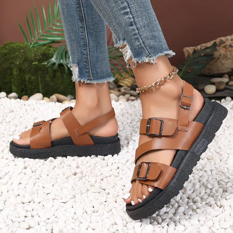 Comfortable vegan sandals for seniors with non-slip sole – Caitlyn
