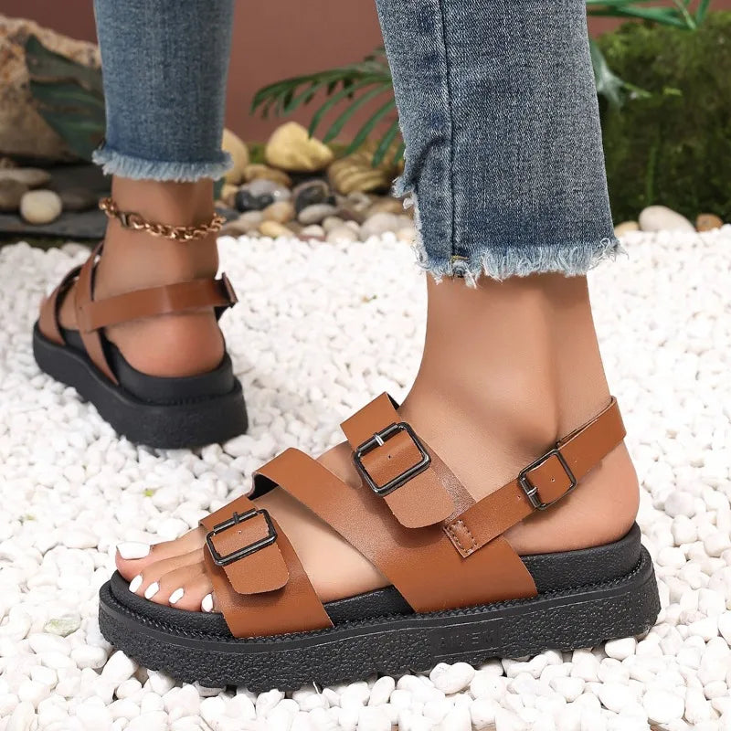 Comfortable vegan sandals for seniors with non-slip sole – Caitlyn