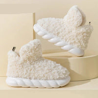 Warm women's slippers made of cotton & plush – CozySteps