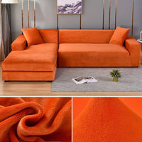 Stretch velour sofa cover with luxurious finish – Sofina