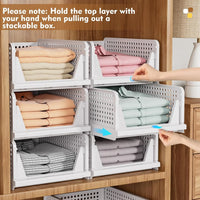 5er-Pack stapelbare faltbare Kleiderschrank-Aufbewahrungsboxen – Liora