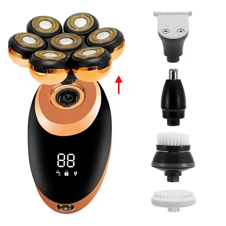 7D Floating Electric Shaver with 5-in-1 Grooming Kit and Waterproof Design – FlexEdge