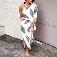 Dress with Diagonal Shoulder Seam - Mila