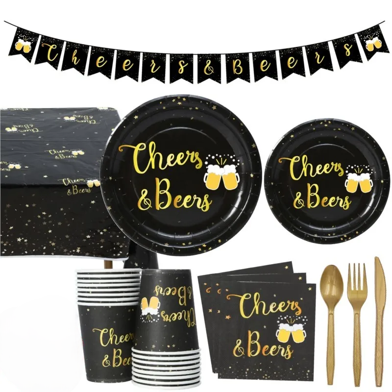 Disposable Party Tableware Set "Cheers & Beers" (for 16 Guests) – CheersSet Oktoberfest 2025