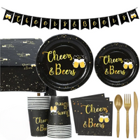 Disposable Party Tableware Set "Cheers & Beers" (for 16 Guests) – CheersSet Oktoberfest 2025