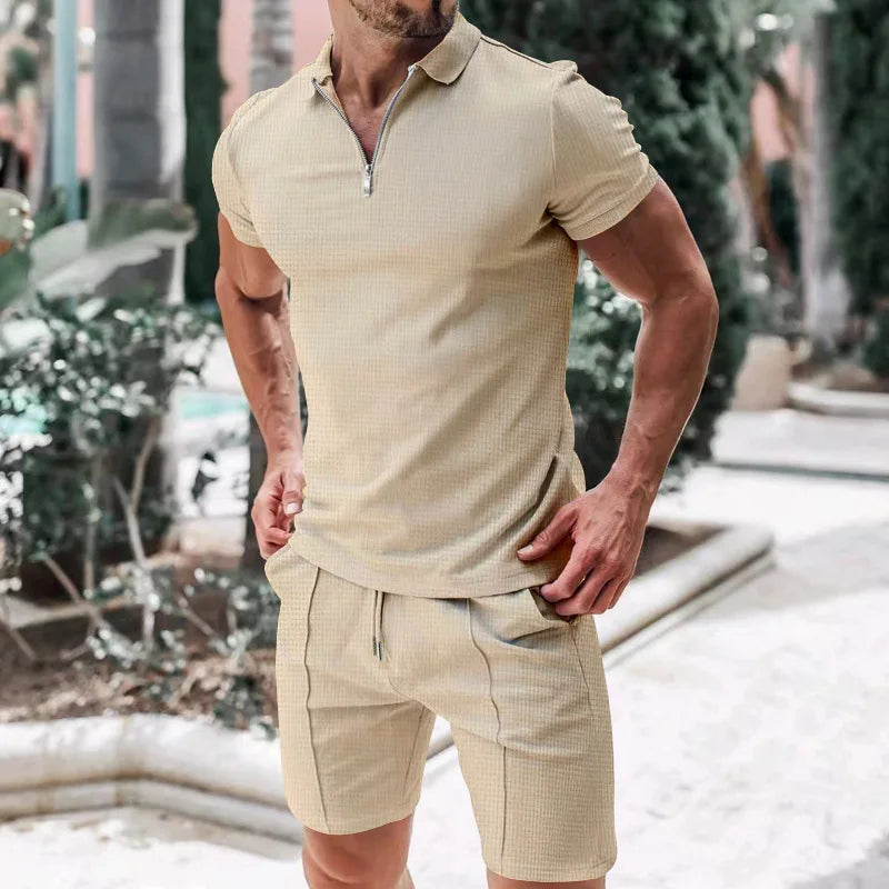 Breathable & Stylish Summer Set with Polo Shirt & Shorts for Men – Nilo