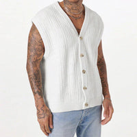 Gestrickte Sommerjacke mit V-Ausschnitt und Knöpfen – Elias