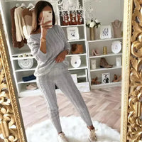 Women's Knitted Tracksuit Two-Piece Set for Autumn & Winter – Isaline
