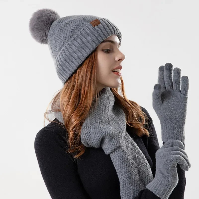 Trendy dame vinter beanie sæt - Lara