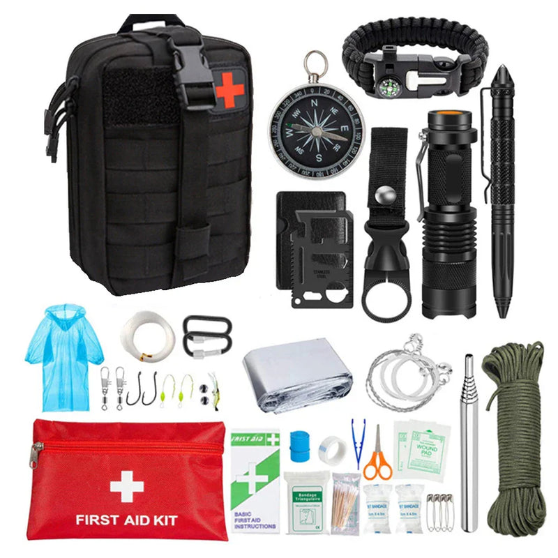 Kit de primeros auxilios y supervivencia 38 en 1 – SurvivalAid