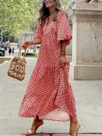 Printed maxi dress with waist band – Aurelia