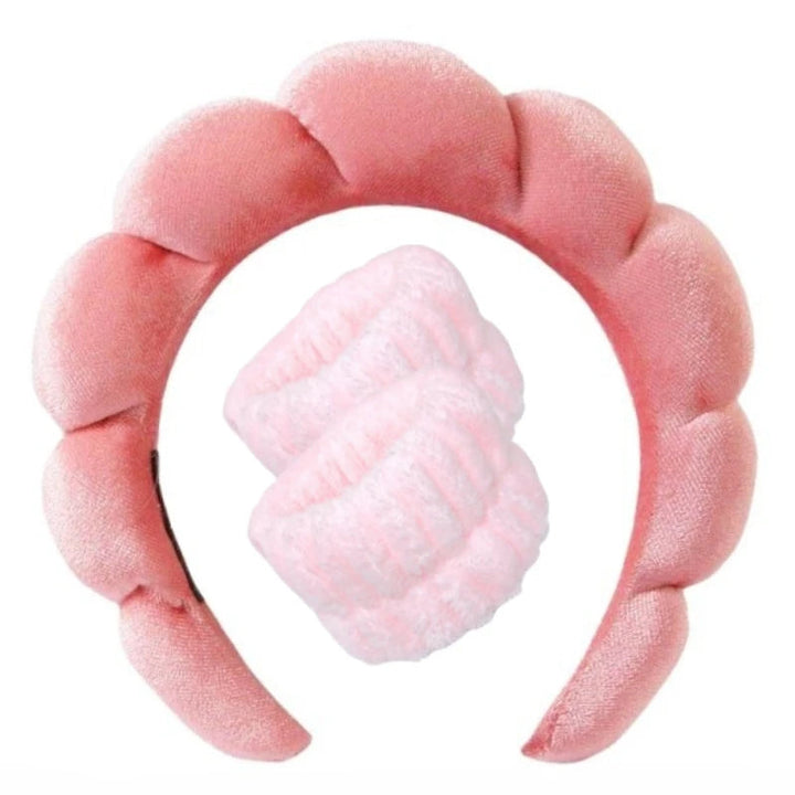 Plüsch Spa Kopfband & Handgelenkband Set - Fluffiea