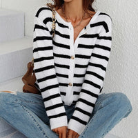 Striped Women's Autumn Cardigan – Leona