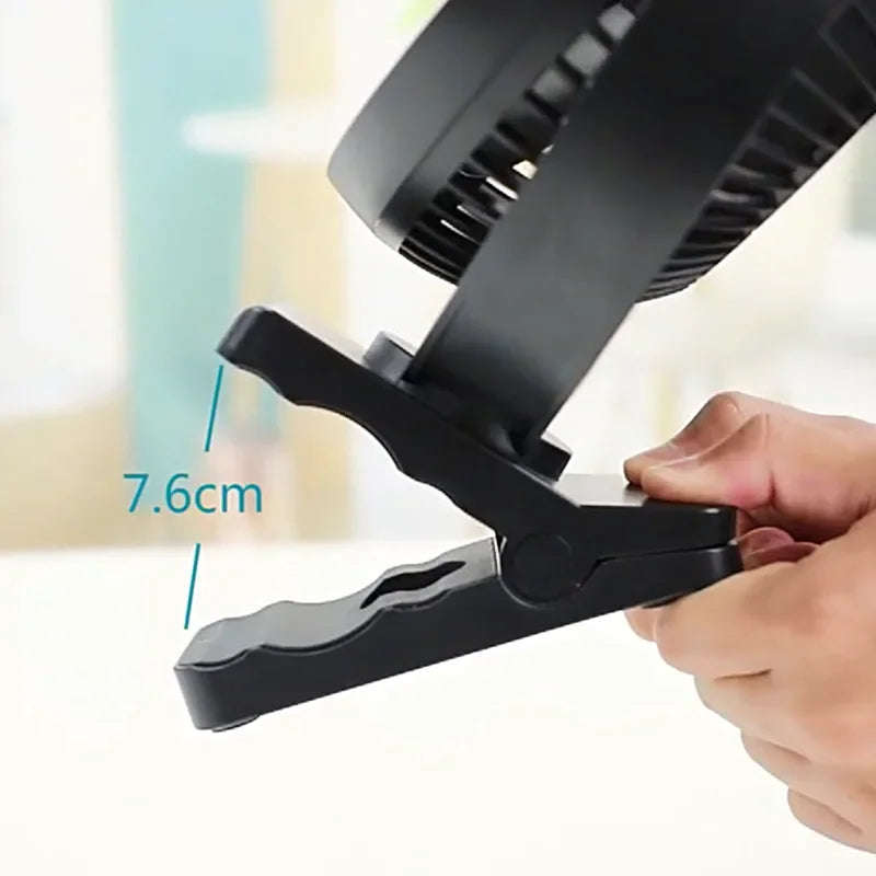 Portable USB Battery Fan with 10000mAh Battery & Clip – Zephyr