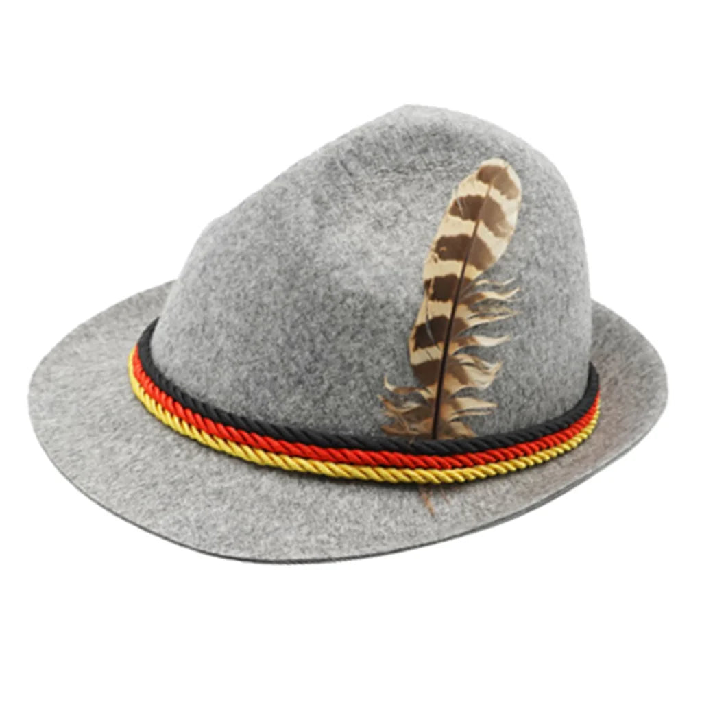 Bavarian Felt Hat with Feather (Unisex) – Traditional Hat Oktoberfest 2025