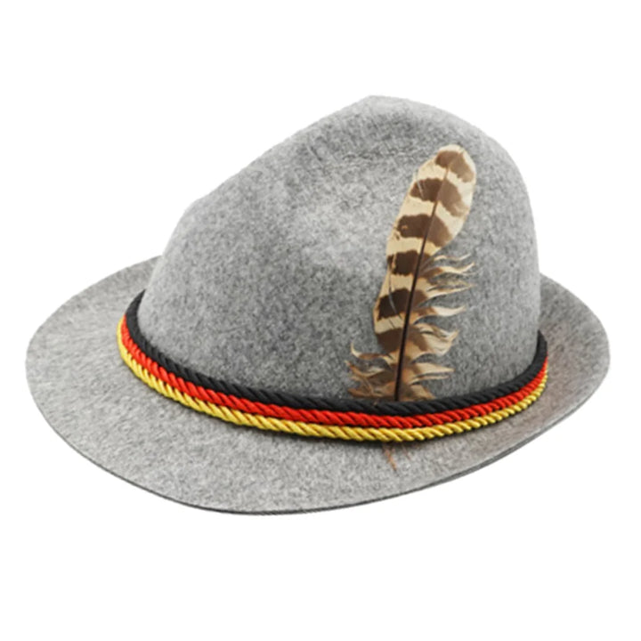 Bavarian Felt Hat with Feather (Unisex) – Traditional Hat Oktoberfest 2025