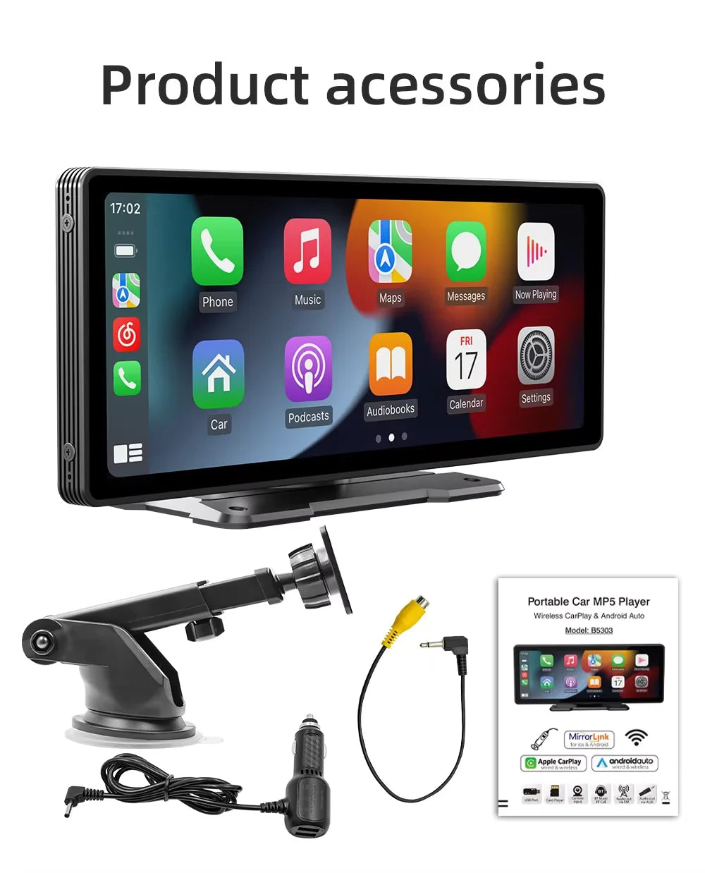 Universal 10.26-inch (26.06 cm) Car Multimedia Player with Wireless CarPlay and Android Auto