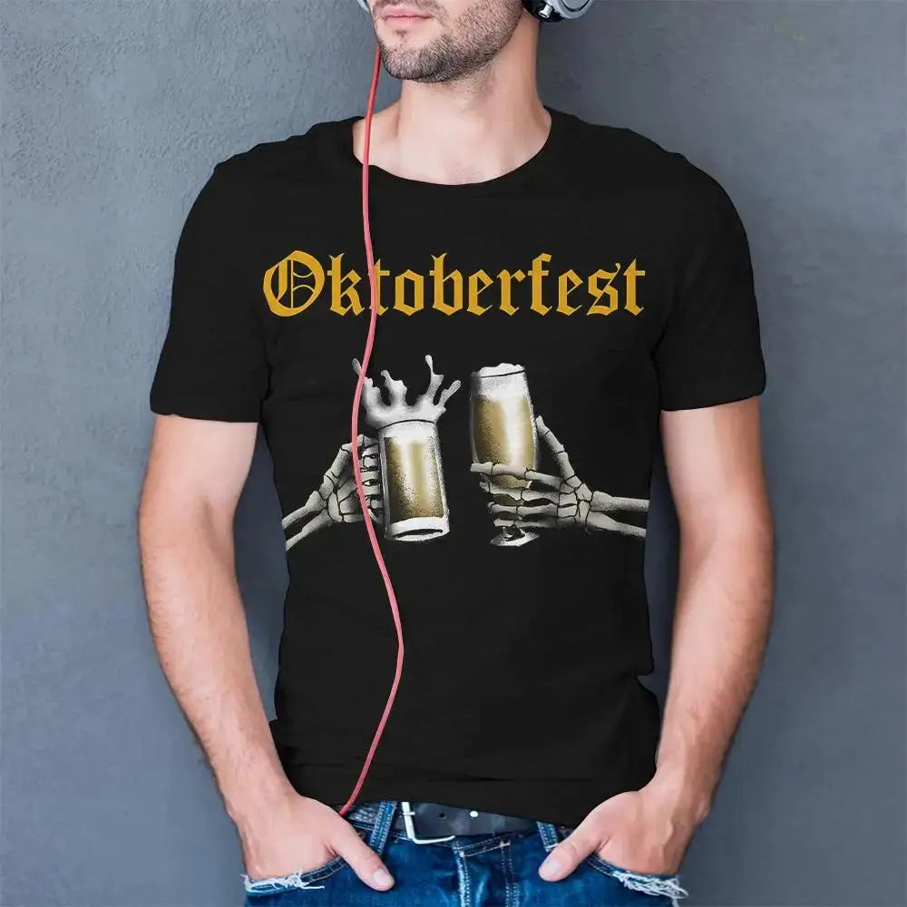 T-shirt with Skeleton Design – ProstGeist Oktoberfest 2025