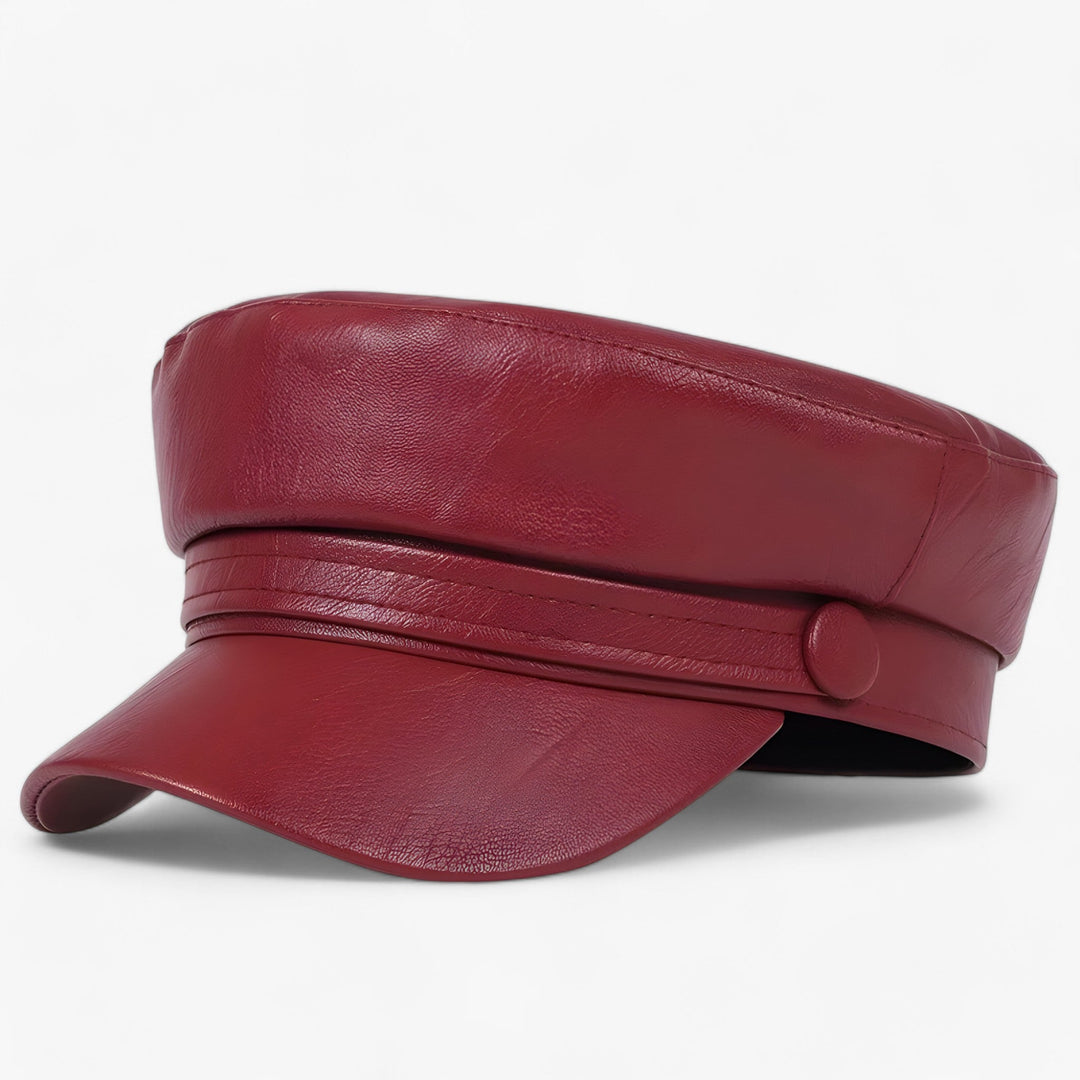 Octagonal Women's Newsboy Cap made of PU Leather – Valence