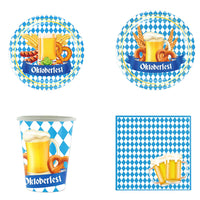 Disposable party tableware set in Oktoberfest design (including tablecloth) – GaudiSet Oktoberfest 2025
