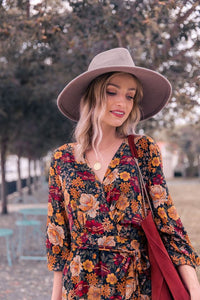 Vestido midi con estampado de flores - Lily