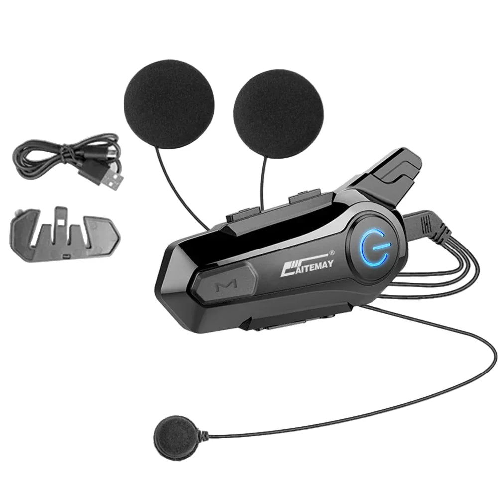AA OOS Bluetooth motorcykelhjelm intercom headset med 1000 m rækkevidde og IPX6 vandtæt – RoadComm