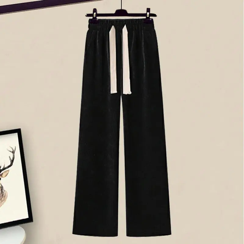Women's Two-Piece Autumn Set with Knit Sweater and Wide Pants – Selina