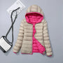 Wendbare Daunenjacke mit Kapuze – Soraya