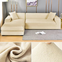 Stretch velour sofa cover with luxurious finish – Sofina