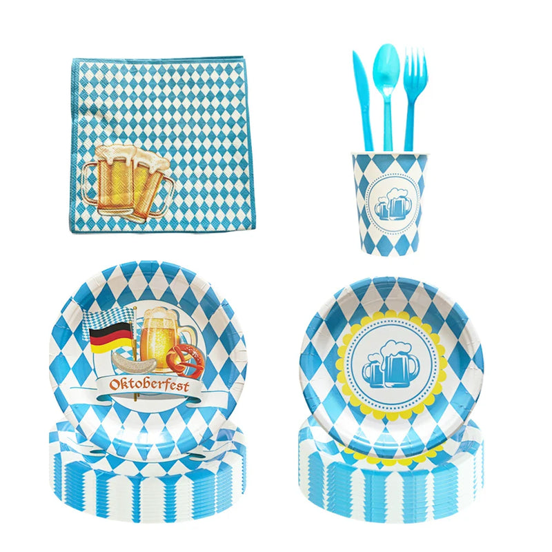 Set de vajilla desechable para fiesta con diseño Oktoberfest – Paquete Prost Oktoberfest 2025