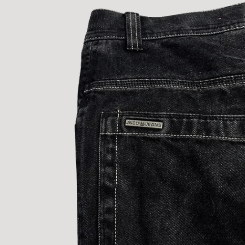 Schwarze Baggy-Jeans mit Hoher Taille – Raven