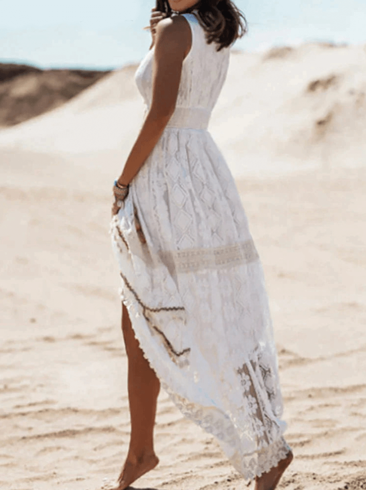 Lockeres Boho-Maxikleid mit stilvollen Details – Solange