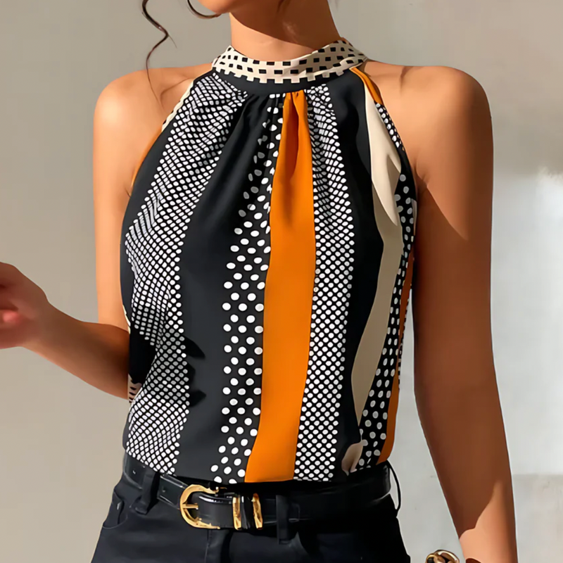 Top de mujer lujoso con diseño moderno - Celeste