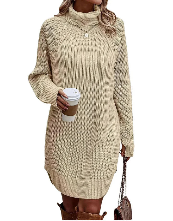 Autumn knitted dress with turtleneck – Maris