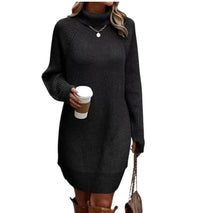 Autumn knitted dress with turtleneck – Maris