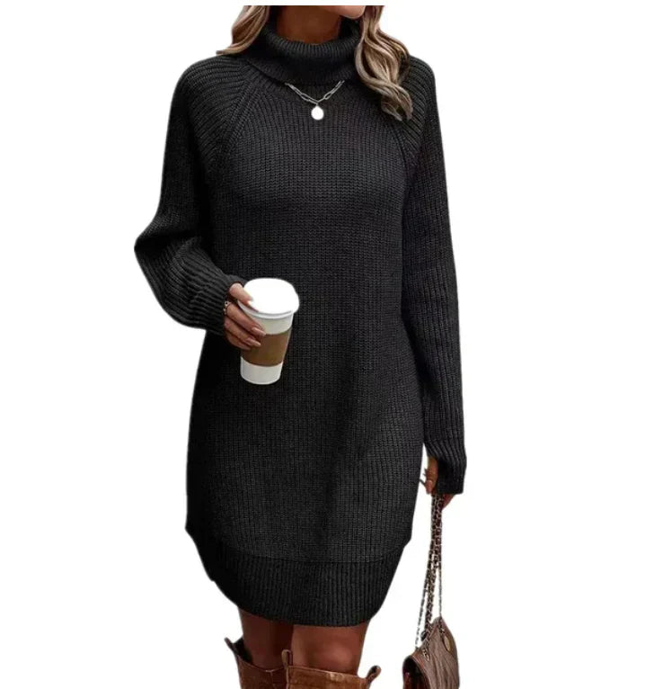 Autumn knitted dress with turtleneck – Maris