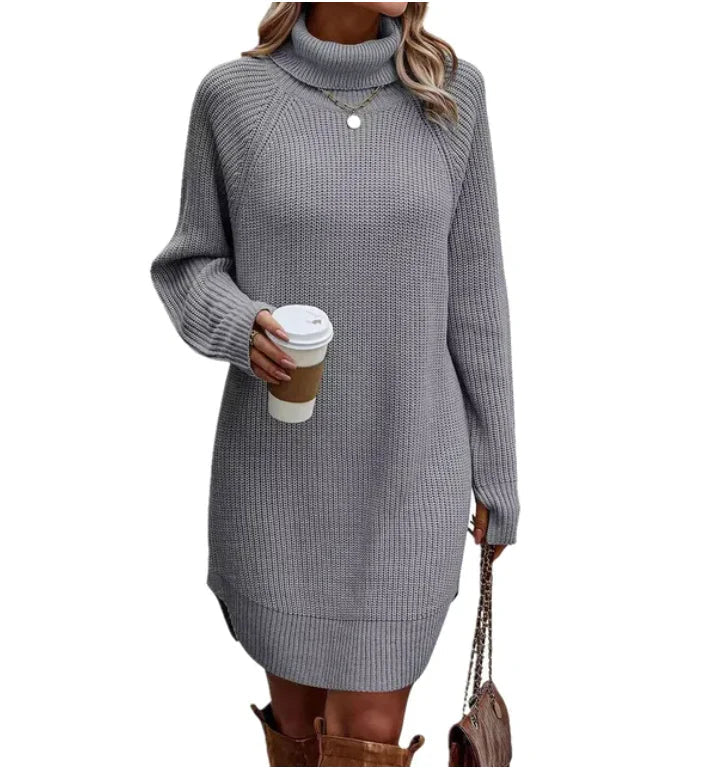 Autumn knitted dress with turtleneck – Maris