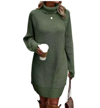 Autumn knitted dress with turtleneck – Maris