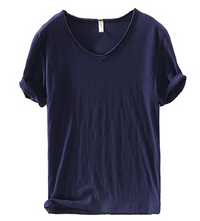 Herren V-Ausschnitt Leinen Shirt – Luca