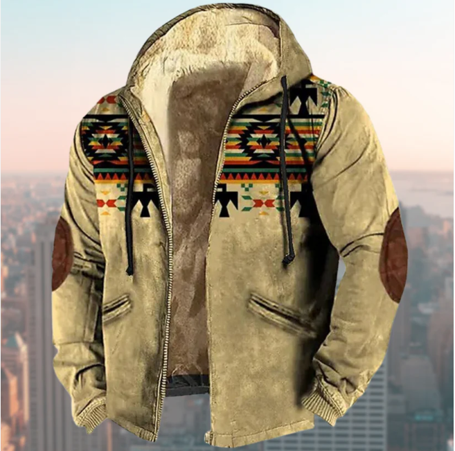 Stylish jacket with indigenous print – Liam
