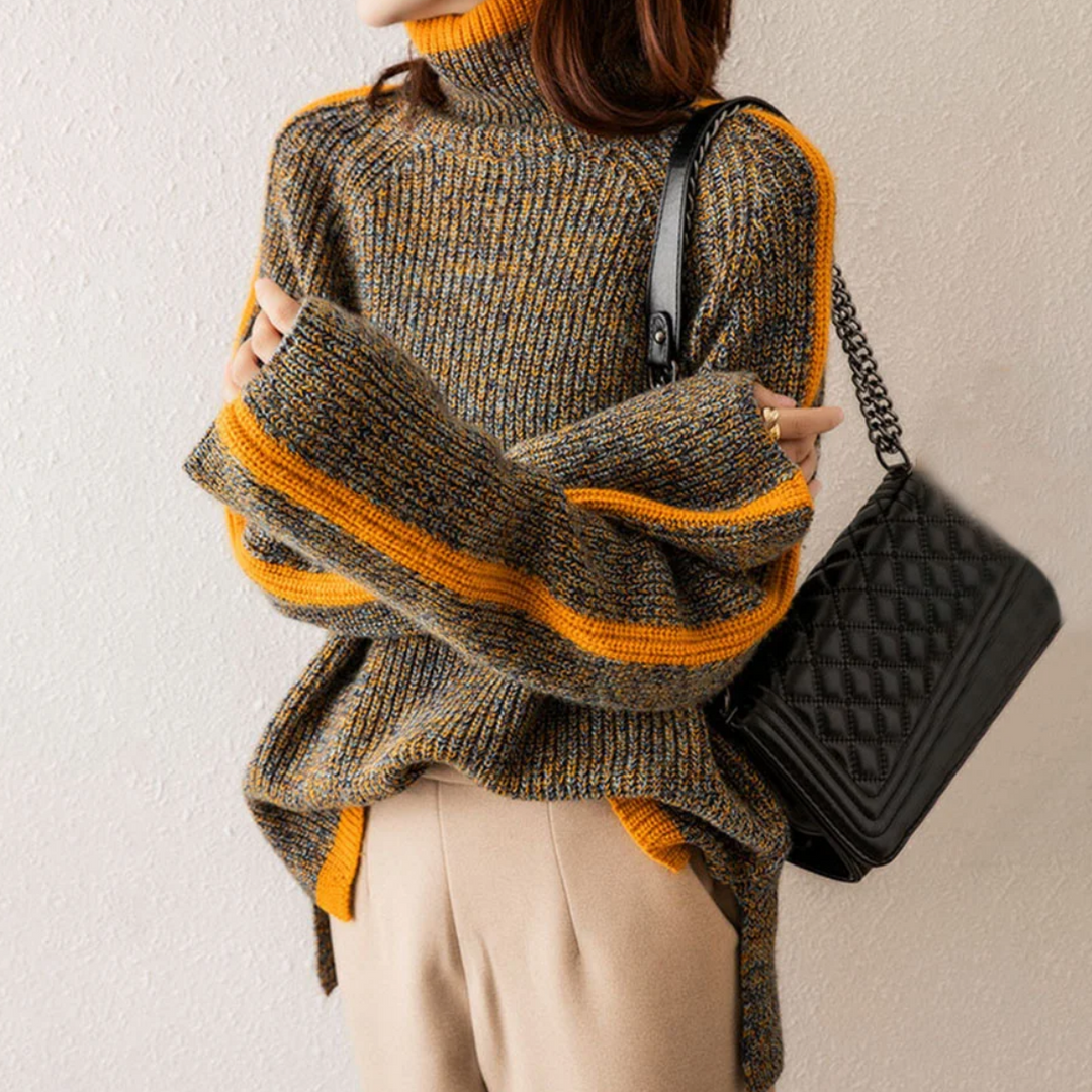 Comfortable and Warm Women's Turtleneck Sweater - Tessa